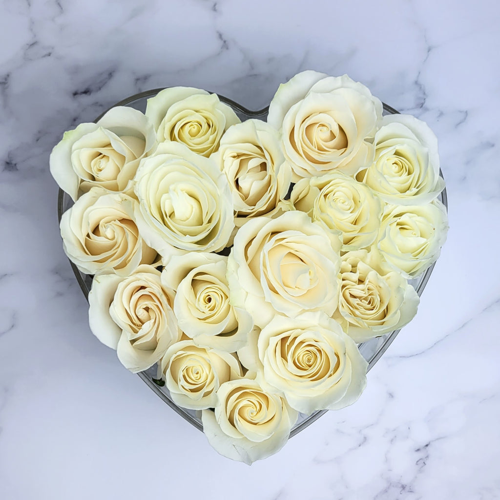 Heart-Shaped Box of Fresh-cut Roses