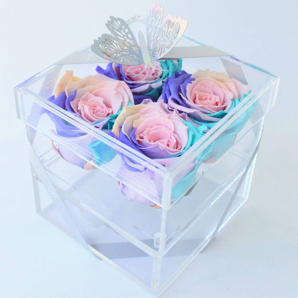 The Magic City Box - Four Preserved Roses with Drawer